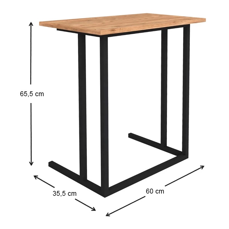 Βοηθητικό τραπεζάκι Art Maison Αμαρίδα - Black Pine Oak (60x35,5x65,5εκ.)