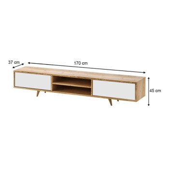 ΕΠΙΠΛΟ ΤΗΛΕΟΡΑΣΗΣ ART MAISON GZIRA - NATURAL WHITE (170x37x45εκ.)