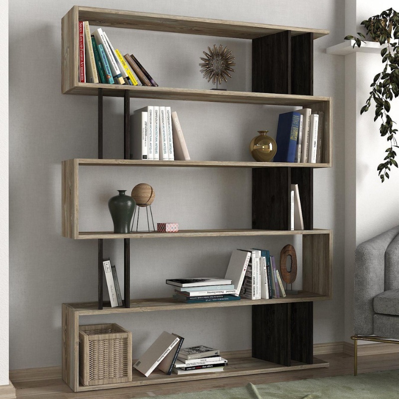 Βιβλιοθήκη Art Maison Honesty Sonoma/Wenge Μοριοσανίδα/Μελαμίνη 122x26x159cm Βιβλιοθήκη Art Maison Honesty Sonoma/Wenge Μοριοσανίδα/Μελαμίνη 122x26x159cm