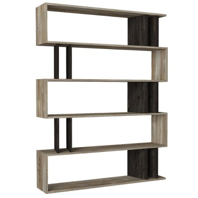 Βιβλιοθήκη Art Maison Honesty Sonoma/Wenge Μοριοσανίδα/Μελαμίνη 122x26x159cm Βιβλιοθήκη Art Maison Honesty Sonoma/Wenge Μοριοσανίδα/Μελαμίνη 122x26x159cm