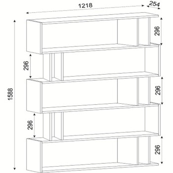 Βιβλιοθήκη Art Maison Honesty Sonoma/Wenge Μοριοσανίδα/Μελαμίνη 122x26x159cm