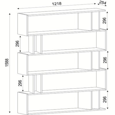Βιβλιοθήκη Art Maison Honesty Sonoma/Wenge Μοριοσανίδα/Μελαμίνη 122x26x159cm Βιβλιοθήκη Art Maison Honesty Sonoma/Wenge Μοριοσανίδα/Μελαμίνη 122x26x159cm