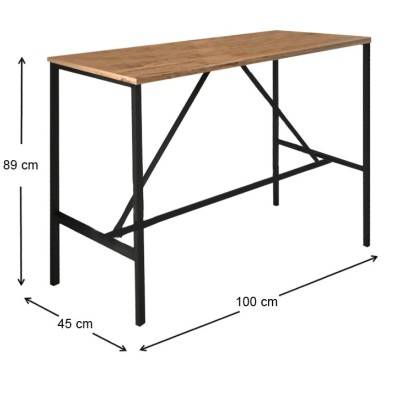 Τραπέζι μπαρ Art Maison ΠΕΡΑΣΤΡΑ - Black Pine (100x45x89εκ.)