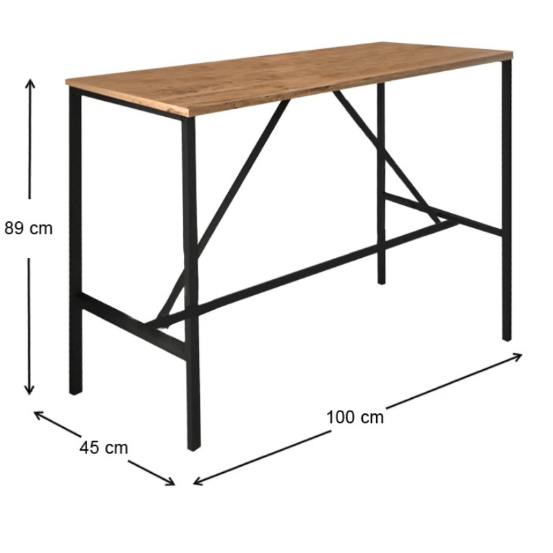 Τραπέζι μπαρ Art Maison ΠΕΡΑΣΤΡΑ - Black Pine (100x45x89εκ.)