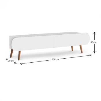 Έπιπλο τηλεόρασης Art Maison Ερμούπολη - White (120x30x40εκ.)