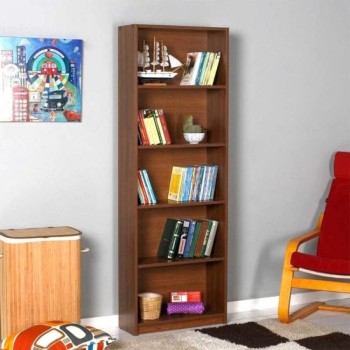 Βιβλιοθήκη μελαμίνης Art Maison Hyacinth χρώμα καρυδί 64x26x182εκ.
