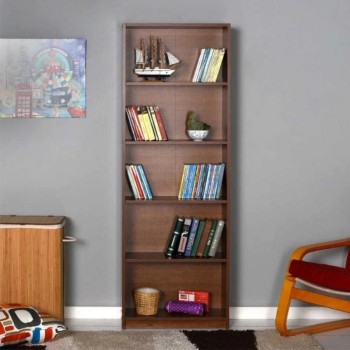 Βιβλιοθήκη μελαμίνης Art Maison Hyacinth χρώμα καρυδί 64x26x182εκ.
