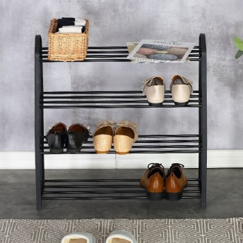 Παπουτσοθήκη Art Maison Sundrops 12 ζευγών μέταλλο μαύρο 62x20x62εκ
