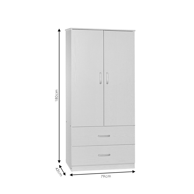 Ντουλάπα δίφυλλη Art Maison Λιβόρνο - White (79x42x180εκ.) Ντουλάπα δίφυλλη Art Maison Λιβόρνο - White (79x42x180εκ.)