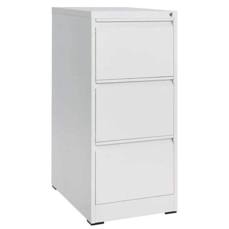 Μεταλλική Συρταριέρα Γραφείου Art Maison Tasselflower με Κλειδαριά & 3 Συρτάρια σε Λευκό Χρώμα, 62x46x103cm