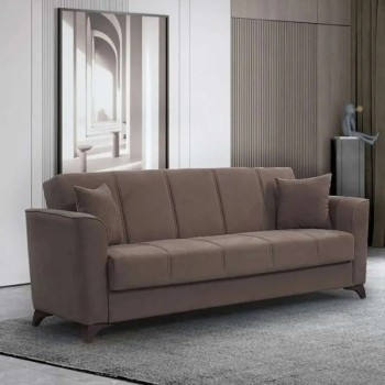 Καναπές Κρεβάτι Art Maison Coco Τριθέσιος  Καφέ 217x76x85cm