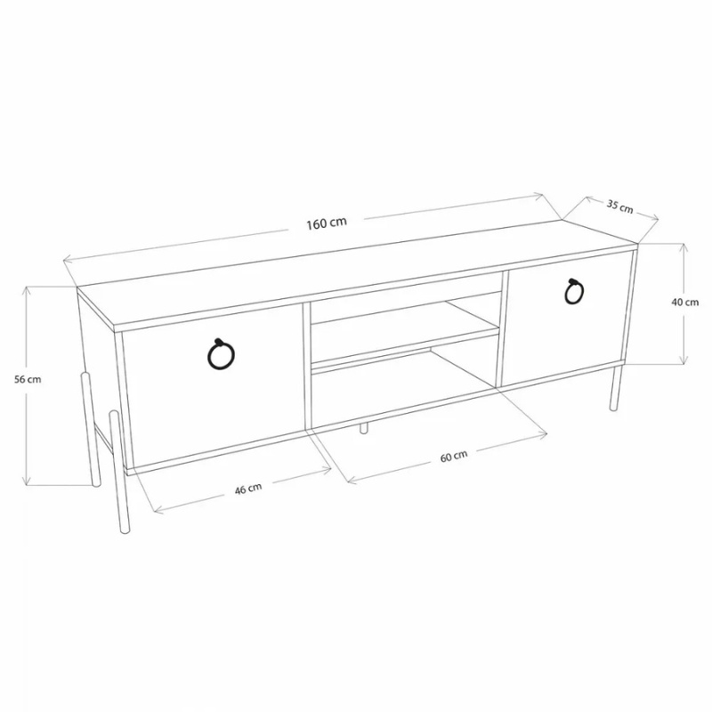 Έπιπλο Τηλεόρασης Art Maison Wakerobin 160x35x56cm Black-Smoke Έπιπλο Τηλεόρασης Art Maison Wakerobin 160x35x56cm Black-Smoke