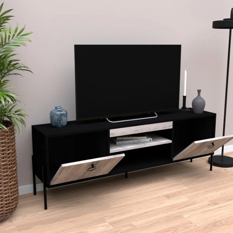 Έπιπλο Τηλεόρασης Art Maison Wakerobin 160x35x56cm Black-Smoke Έπιπλο Τηλεόρασης Art Maison Wakerobin 160x35x56cm Black-Smoke