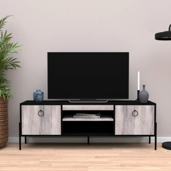Έπιπλο Τηλεόρασης Art Maison Wakerobin 160x35x56cm Black-Smoke