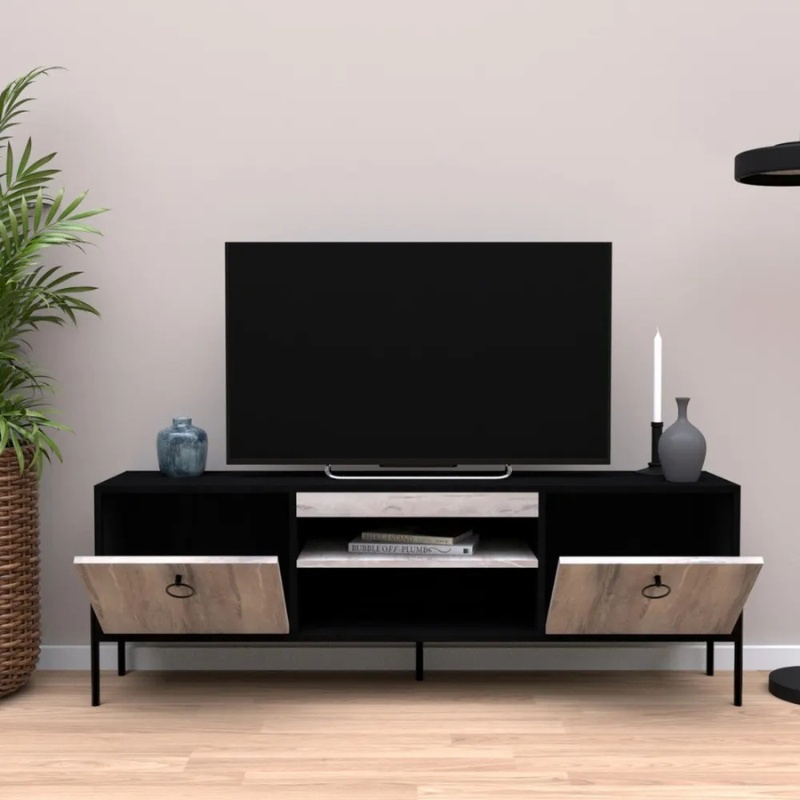 Έπιπλο Τηλεόρασης Art Maison Wakerobin 160x35x56cm Black-Smoke Έπιπλο Τηλεόρασης Art Maison Wakerobin 160x35x56cm Black-Smoke