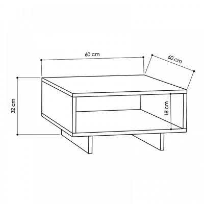 Τραπεζάκι σαλονιού Art Maison Διάπορος - Charcoal (60x60x32εκ.)