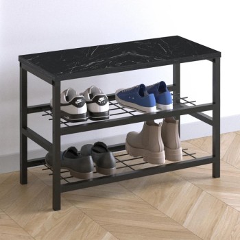 Παπουτσοθήκη Art Maison ΡΗΝΕΙΑ - Black (65x30x45εκ.)