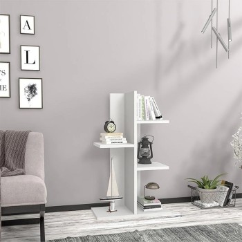 Χαμηλή βιβλιοθήκη-ραφιέρα Art Maison Spiderwort λευκό 50x22x90εκ