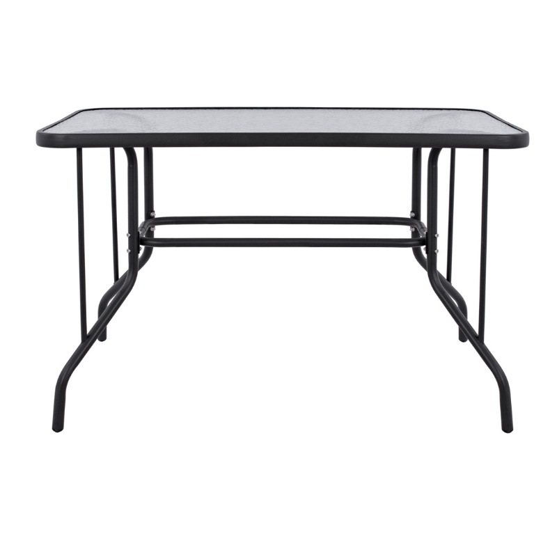 ΤΡΑΠΕΖΙ Art Maison Pacha ΜΕΤΑΛΛΙΚΟ ΣΚΟΥΡΟ ΓΚΡΙ ΜΕ ΓΥΑΛΙΝΗ ΕΠΙΦΑΝΕΙΑ 110Χ60Χ71Υεκ.