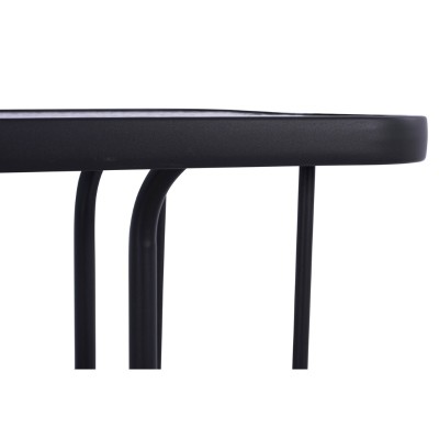 ΤΡΑΠΕΖΙ Art Maison Pacha ΜΕΤΑΛΛΙΚΟ ΣΚΟΥΡΟ ΓΚΡΙ ΜΕ ΓΥΑΛΙΝΗ ΕΠΙΦΑΝΕΙΑ 110Χ60Χ71Υεκ.