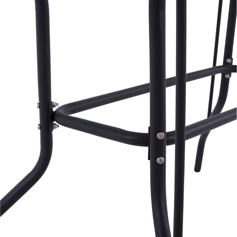 ΤΡΑΠΕΖΙ Art Maison Pacha ΜΕΤΑΛΛΙΚΟ ΣΚΟΥΡΟ ΓΚΡΙ ΜΕ ΓΥΑΛΙΝΗ ΕΠΙΦΑΝΕΙΑ 110Χ60Χ71Υεκ.