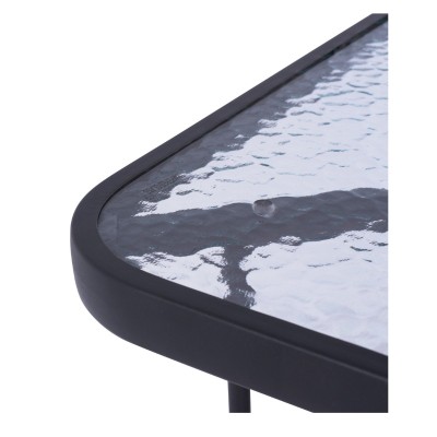 ΤΡΑΠΕΖΙ Art Maison Pacha ΜΕΤΑΛΛΙΚΟ ΣΚΟΥΡΟ ΓΚΡΙ ΜΕ ΓΥΑΛΙΝΗ ΕΠΙΦΑΝΕΙΑ 110Χ60Χ71Υεκ.