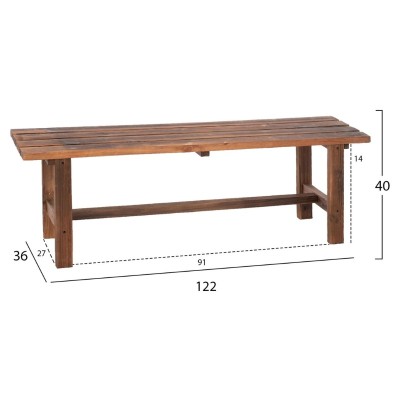 ΠΑΓΚΑΚΙ ΞΥΛΙΝΟ ART MAISON SAXIFRAGE ΚΑΡΥΔΙ 122X36X40εκ.
