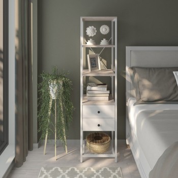 Βιβλιοθήκη Art Maison Junichi Sonoma/Λευκό Μελαμίνη/Μέταλλο 40.2x35.8x160cm