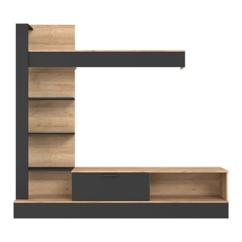 Σύνθετο σαλονιού Art Maison Forli - Black Oak (205x41.5x192εκ)
