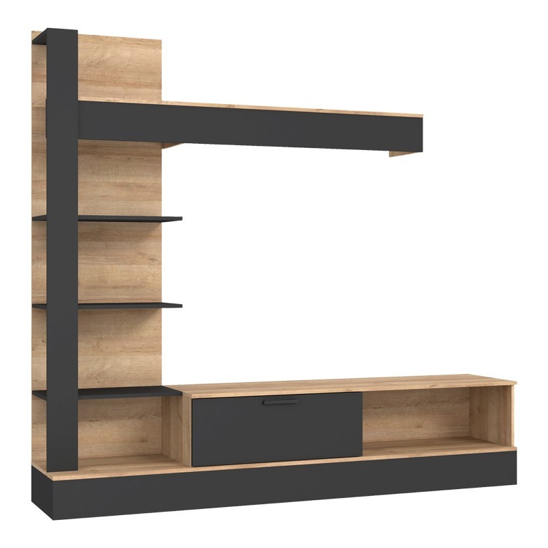 Σύνθετο σαλονιού Art Maison Forli - Black Oak (205x41.5x192εκ) Σύνθετο σαλονιού Art Maison Forli - Black Oak (205x41.5x192εκ)