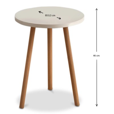 Βοηθητικό τραπεζάκι Art Maison Κέρος - Cream (33,5x33,5x46εκ.)