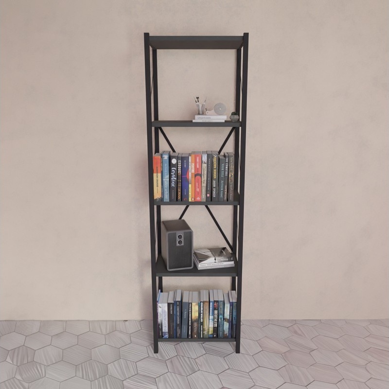 Βιβλιοθήκη Art Maison Alessandria - Charcoal Black (40x30x150εκ) Βιβλιοθήκη Art Maison Alessandria - Charcoal Black (40x30x150εκ)