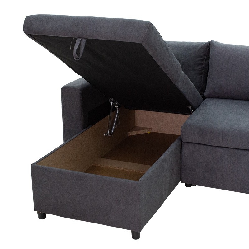 Γωνιακός καναπές κρεβάτι Art Maison Μιλάνο - Charcoal (225x148x81εκ)