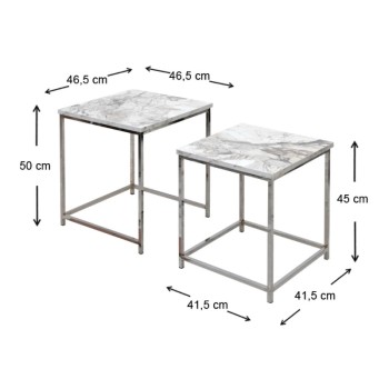 Βοηθητικά τραπεζάκια Art Maison Θύμαινα - Beige Marble (46x46x50εκ.)