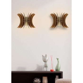 ΣΕΤ ΑΠΛΙΚΕΣ ΤΟΙΧΟΥ ART MAISON Cottonee 2ΤΜΧ ΞΥΛΙΝΕΣ ΑΠΟ MDF ΚΑΡΥΔΙ 28x20x20Υ εκ.