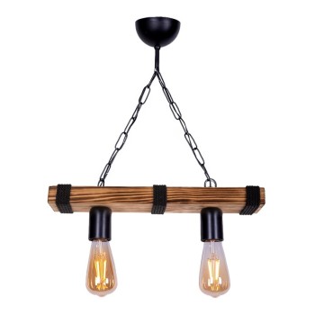 Φωτιστικό οροφής δίφωτο Art Maison Καρδιώτισσα - Walnut Natural (40x10x65εκ.)