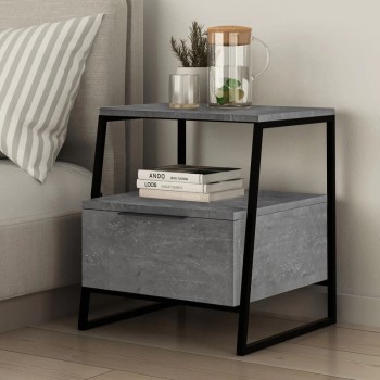 Κομοδίνο Art Maison Μολάθι - Gray (45x40x50εκ)