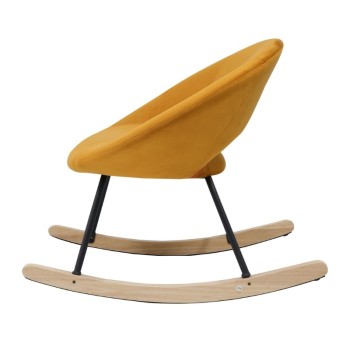 Πολυθρόνα Κουνιστή Art Maison Raticate Χρυσό Βελούδο/Μέταλλο/Ξύλο 73.5x85x73cm