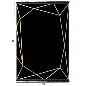 ΧΑΛΙ ΣΑΛΟΝΙΟΥ ΜΕ ΚΡΟΣΙΑ Art Maison Reston - Black Gold (80x150εκ.)