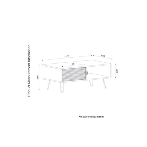 Τραπέζι σαλονιού Art Maison Δήλιος - Walnut (110x60x46εκ.)