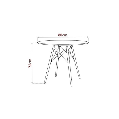 Τραπέζι Art Maison Αντίκλεια - White Natural (80x80x72εκ.)