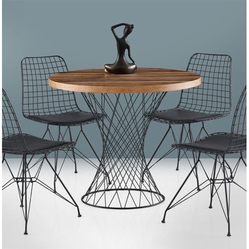 Τραπέζι Τραπεζαρίας Art Maison Ιόλαος - Walnut Black (90x90x75εκ.)