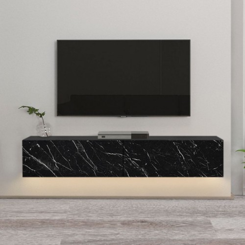 Έπιπλο Τηλεόρασης επιτοίχιο Art Maison Αλθαία - Black Marble (135x31,6x25εκ.)