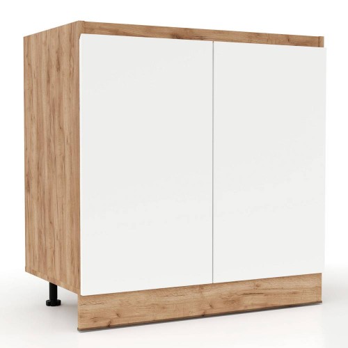 Επιδαπέδιο ντουλάπι νεροχύτη κουζίνας Art Maison Melbourne - White Walnut (80x46,5x81,5εκ.)