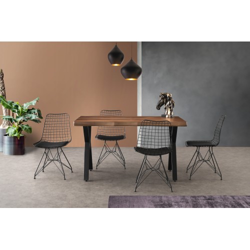 Τραπέζι Art Maison Λυγαριά - Black Walnut (140x80x75cm)