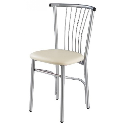 Καρέκλα με τεχνόδερμα Art Maison Παιώνια - Silver White