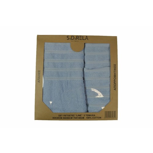 Σετ πετσέτες 3 Τεμαχίων Art Maison Κρίνο - Light Blue (70x140εκ.)