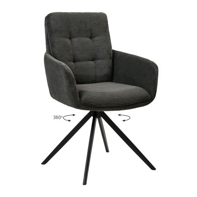 Πολυθρόνα Περιστρεφόμενη Art Maison Lina - Gray (58x64x89εκ.)