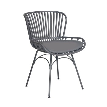 ΚΑΡΕΚΛΑ ΕΞΩΤΕΡΙΚΟΥ ΧΩΡΟΥ ART MAISON BRISBANE - GREY (57x53x81εκ.)