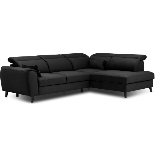 Γωνιακός καναπές Δεξιά Γωνία Art Maison Allentown - Black (255x201x100εκ)